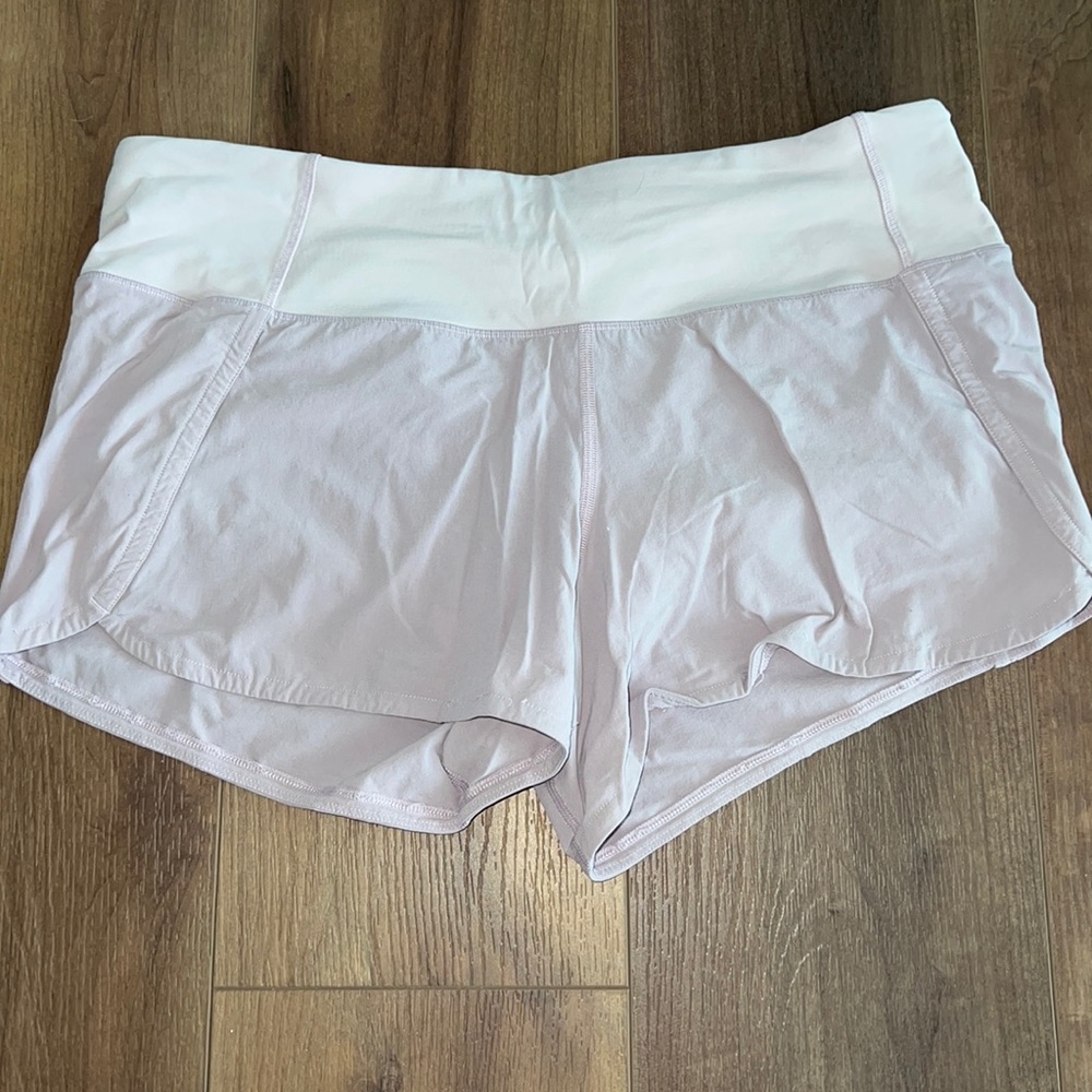 periwinkle lululemon speed up shorts 4”